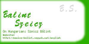 balint szeicz business card